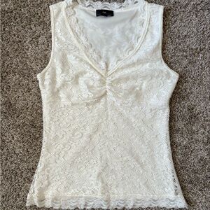 Byer California Lace Tank Top - White